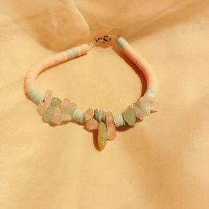 Turquoise/Rose quartz crystal Healing Bracelet